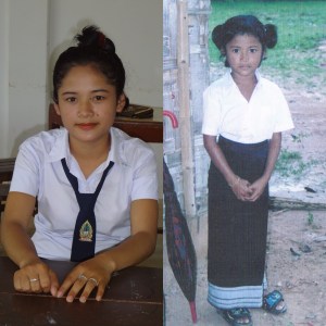 Dette er Ponsamay, nå, og da vi begynte å støtte henne i 2002